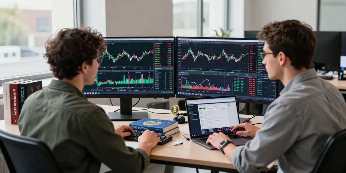 Трейдер, изучающий графики и данные BitMEX, делая анализ криптовалютных рынков.