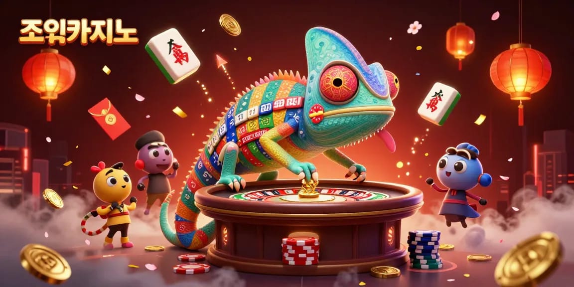 Experience 조이카지노 with lively games, colorful elements, and dynamic casino action in this vibrant illustration.