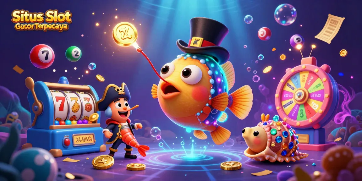 Engage with Situs Slot Gacor Terpercaya's exciting underwater slots in this vibrant 3D scene.