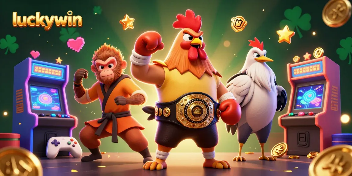 Experience the excitement of luckywin with dynamic characters and engaging gaming elements in a vibrant casino scene.