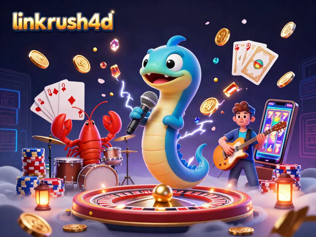 link rush4d memicu kegembiraan dengan kasino bawah laut, diilustrasikan secara mendetail dengan karakter menarik.