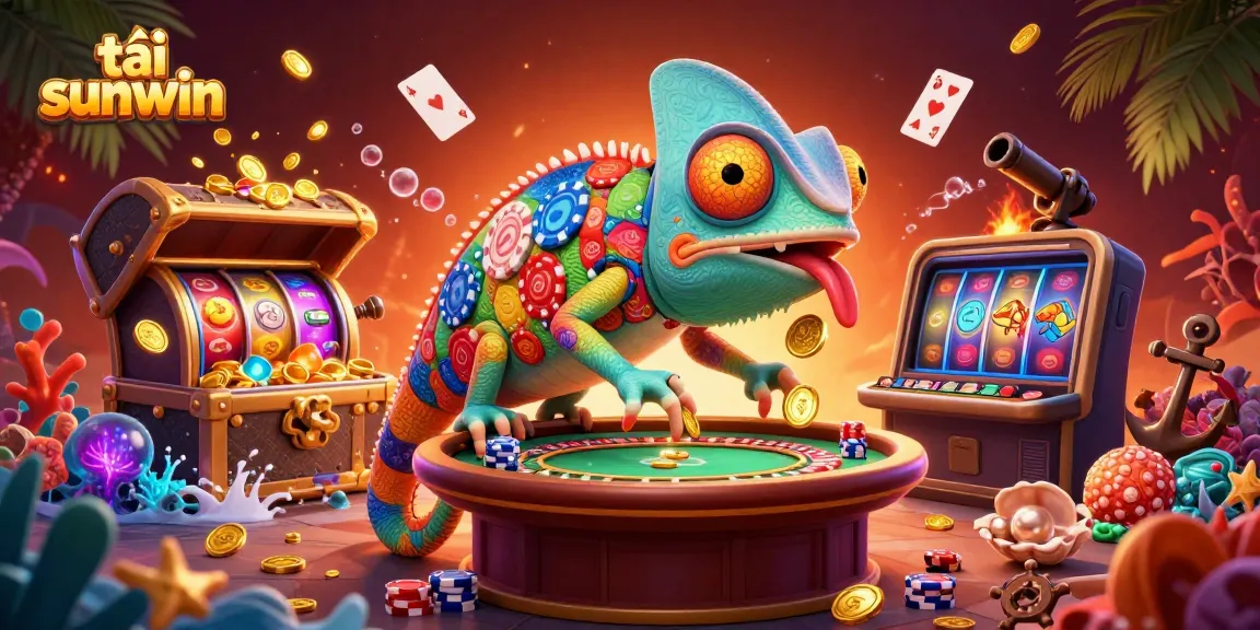 Experience the excitement of tải sunwin with colorful chameleon casino scenes and rich gaming elements.