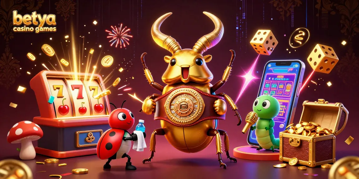 Experience the thrill of betya casino games with a vibrant 3D casino scene bursting with action.