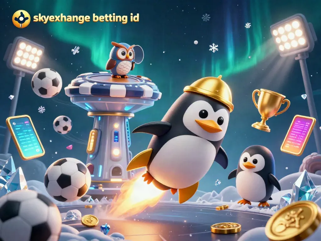 Experience exciting betting with skyexchange betting id in this vibrant 3D casino scene filled with sports elements.