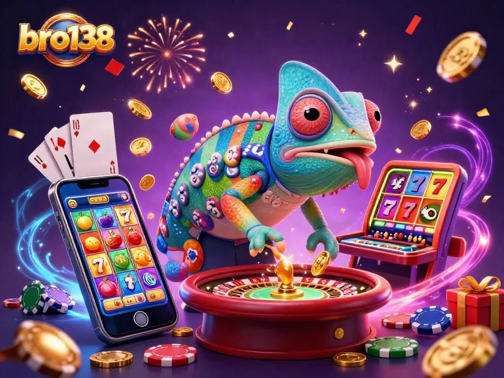 Spin to win with bro138 as the chameleon casino owner delights in jackpots and vibrant slot games.