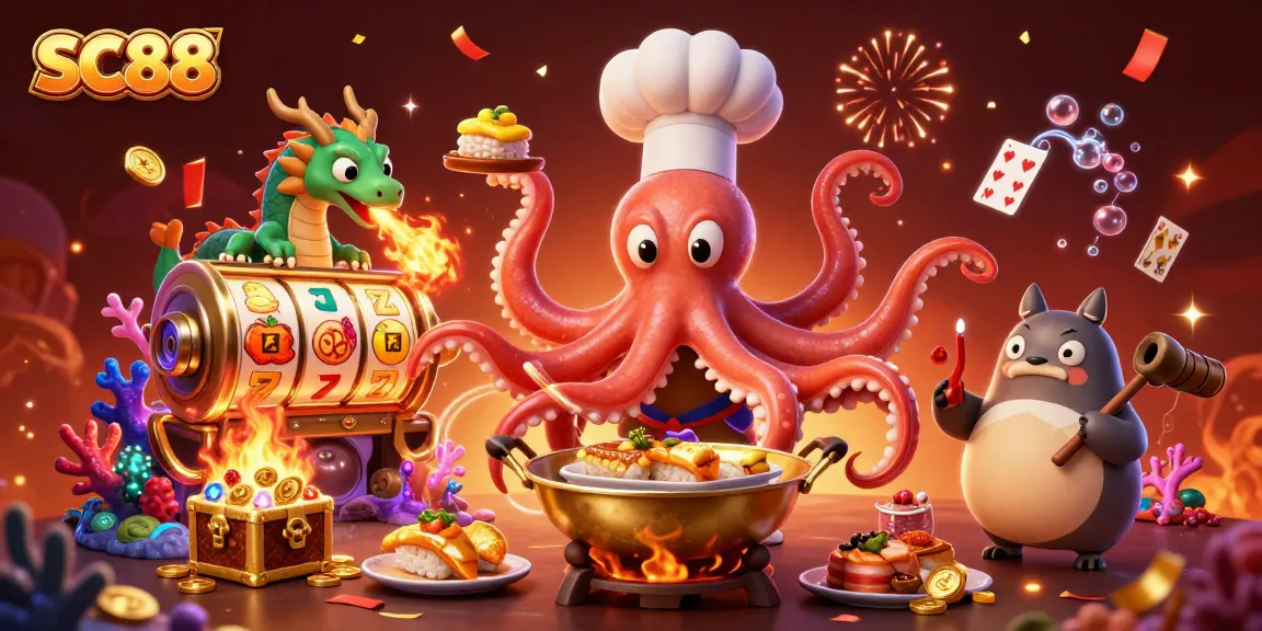 Join SC88 for an exciting adventure at the slots, featuring vibrant 3D characters and casino elements.