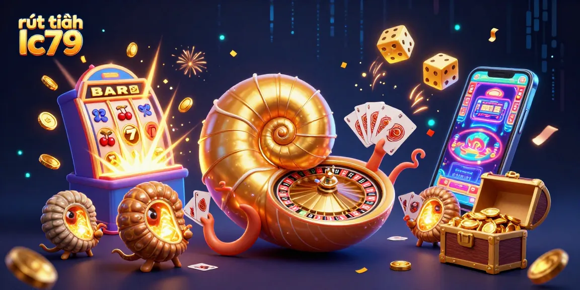 Khám phá rút tiền lc79 với hình ảnh vui nhộn về casino, jackpot, và slot machine đặc sắc