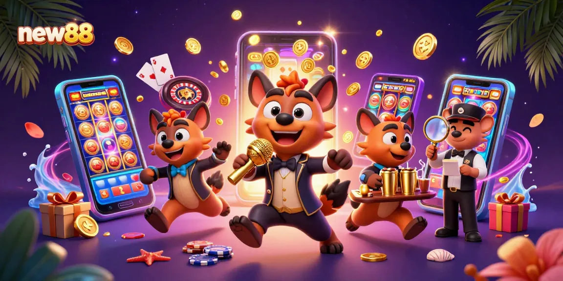 new88 hyenas bring casino fun, featuring a comedic atmosphere with vibrant slot games and lively interactions
