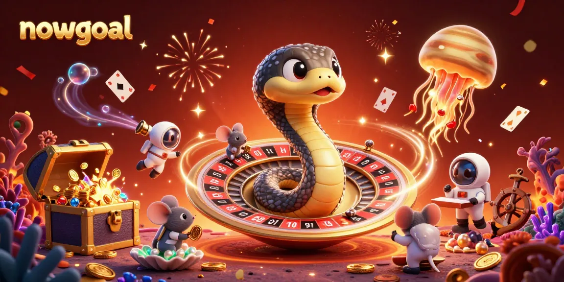 Bet on nowgoal with vibrant casino characters and elements in a rich cosmic scene.