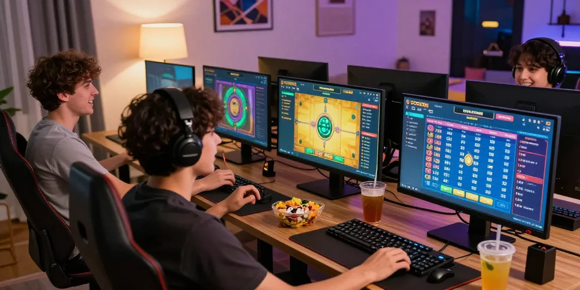Togel88 Me Login - Players excitedly engaging in online togel game from home with vibrant game interfaces.