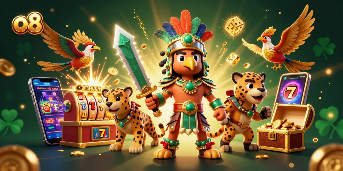 Experience thrilling wins at O8 with vibrant casino elements and engaging characters.