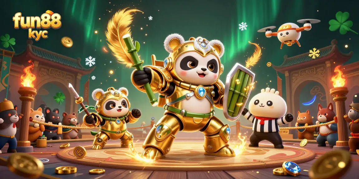Trải nghiệm cá cược tại Fun88 KYC với khung cảnh sống động, robot và cổ động viên đầy màu sắc