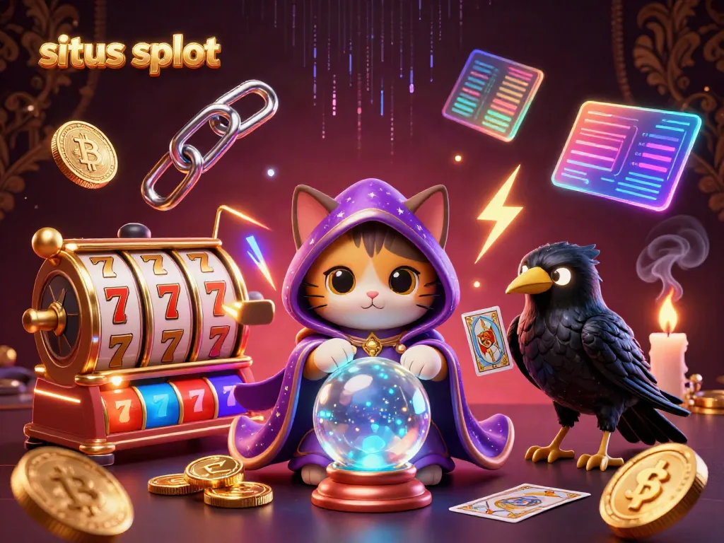 Menangkan jackpot di situs slot dengan simbol keberuntungan dan koin digital, diramaikan dengan elemen ceria.