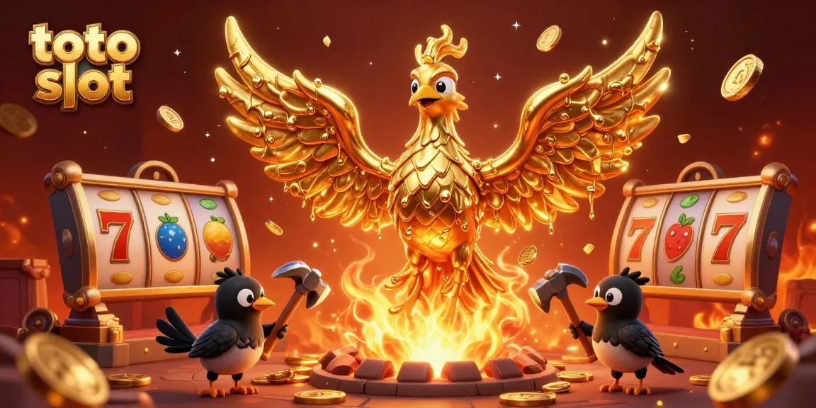 Spin the toto slot reels with a molten gold phoenix and dynamic gaming elements for a captivating casino experience.