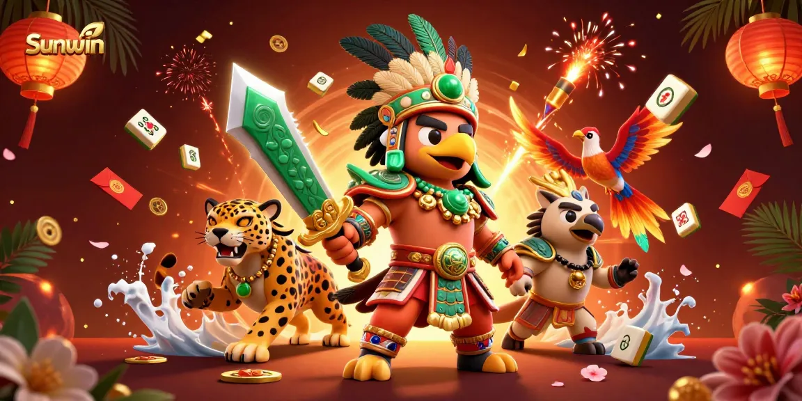 Experience thrilling gameplay at Sunwin with Aztec characters and vibrant casino elements.