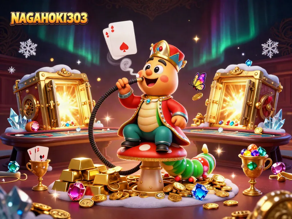 NAGAHOKI303: Menampilkan karakter kasino dalam ilustrasi 3D yang menarik dan penuh detail.
