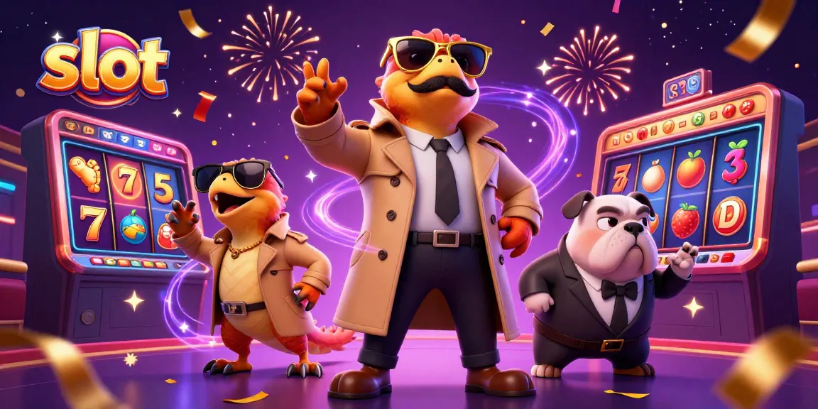 Mainkan slot dengan tiga raptor dalam jas, bercampur simbol slot yang dinamis.