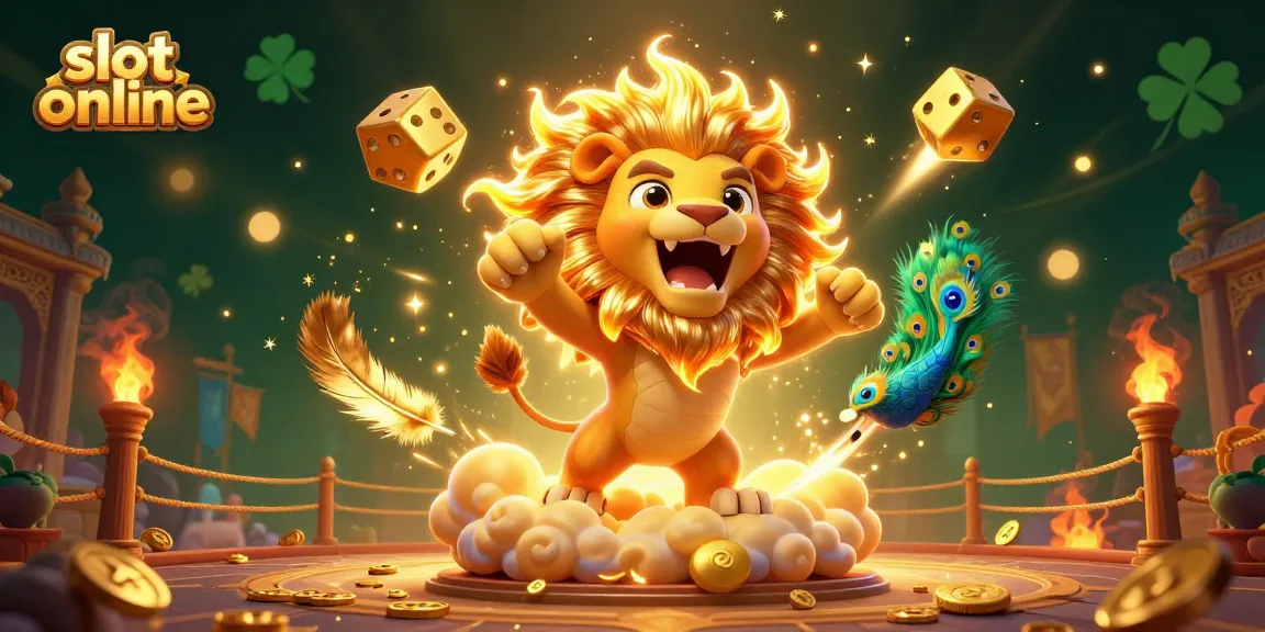 Experience thrilling slot online action with vibrant characters and gold coins swirling in this dynamic scene.