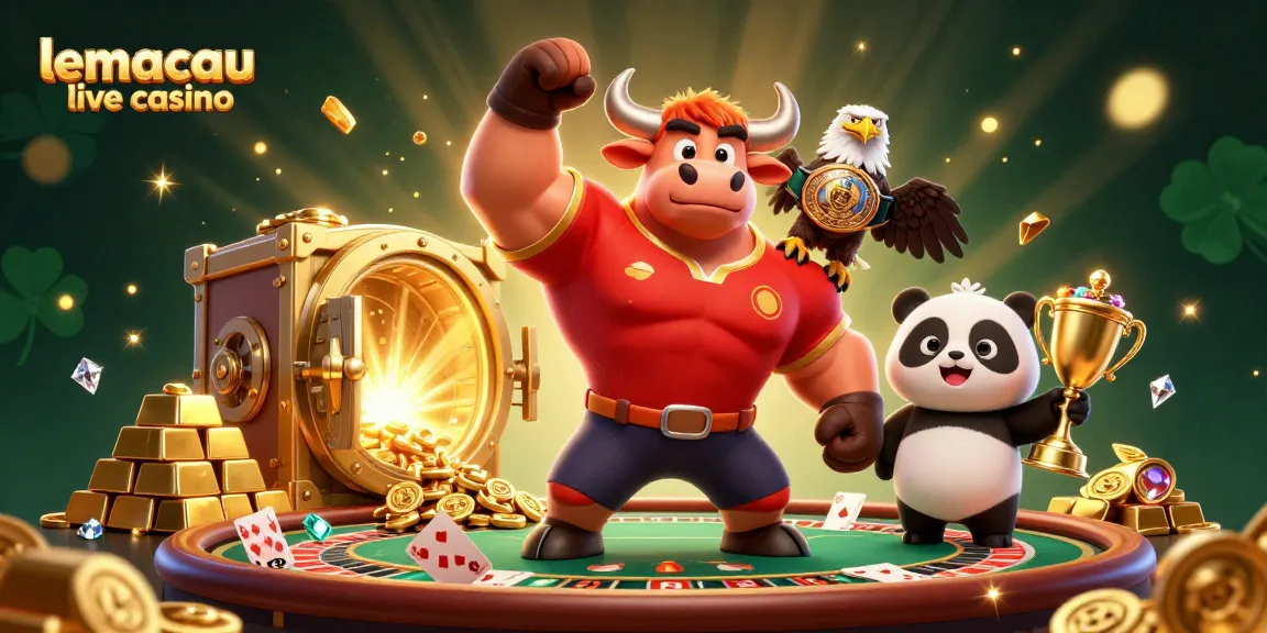 Experience the excitement of lemacau live casino with animated characters celebrating wins and classic games.