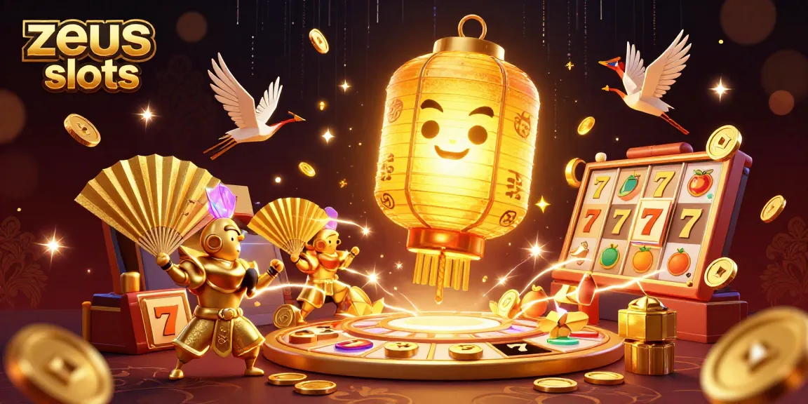 Experience thrilling zeus slots action with golden spirits and dynamic slot elements in a vibrant casino scene.