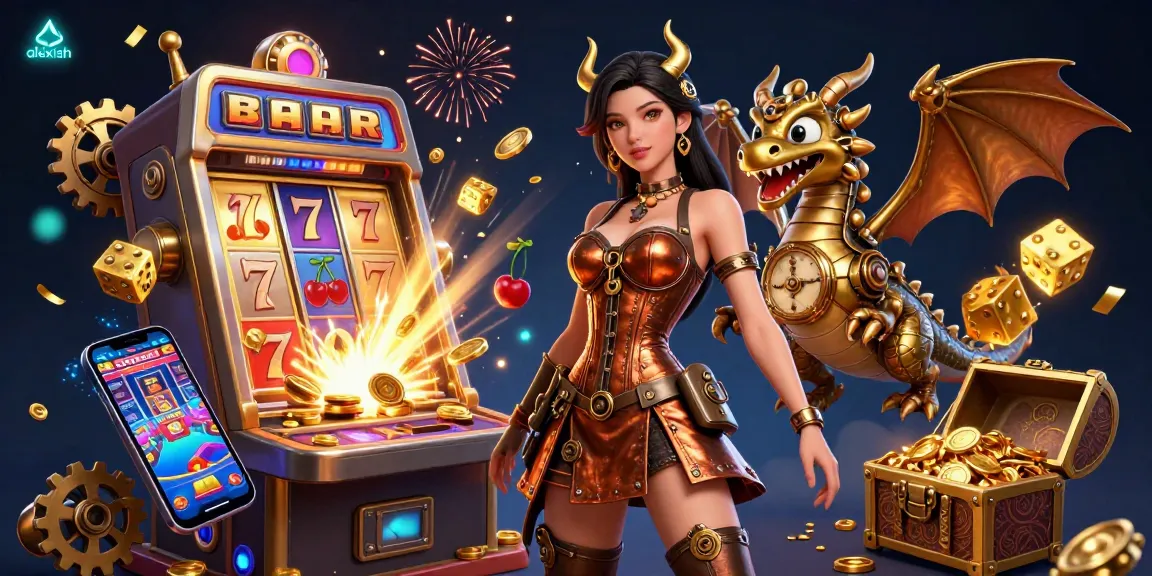 Experience the excitement of alexish casino games with a vibrant, dynamic jackpot scene featuring stunning graphics and symbols.
