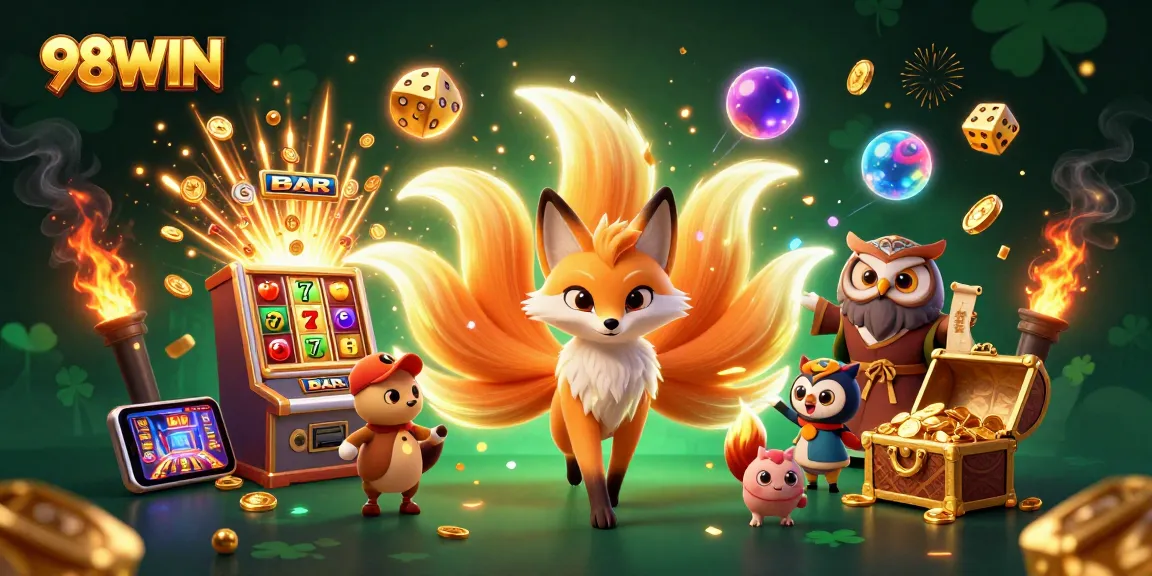 Experience thrilling gameplay with 98WIN as the colorful fox spirit guides you through casino adventures.