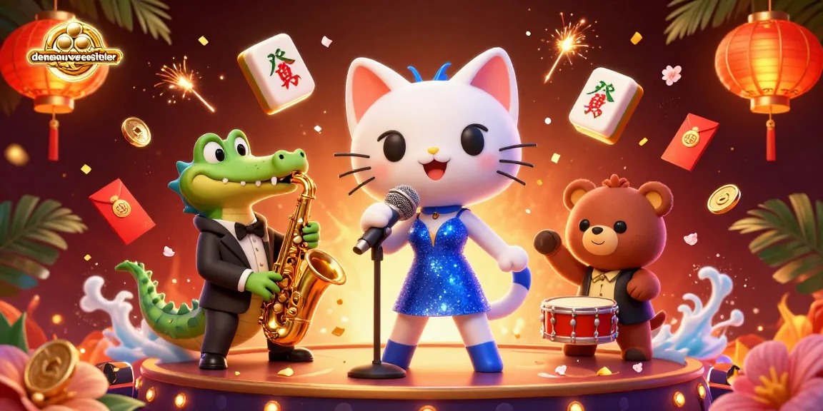Engage in gaming excitement at denemebonusuverensiteler with vibrant 3D casino characters and festive elements.