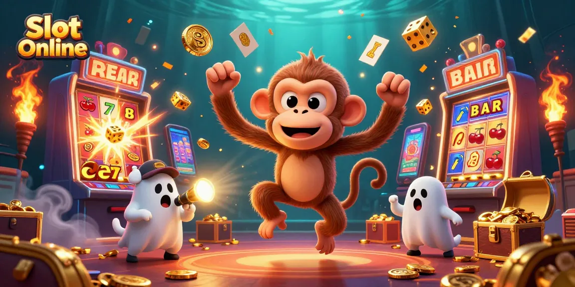 Experience thrilling gameplay with Slot Online in a lively casino setting featuring vibrant characters and jackpot elements.