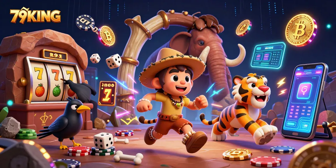 Spin the reels at 79KING's prehistoric casino with exciting slot elements and vibrant visuals.