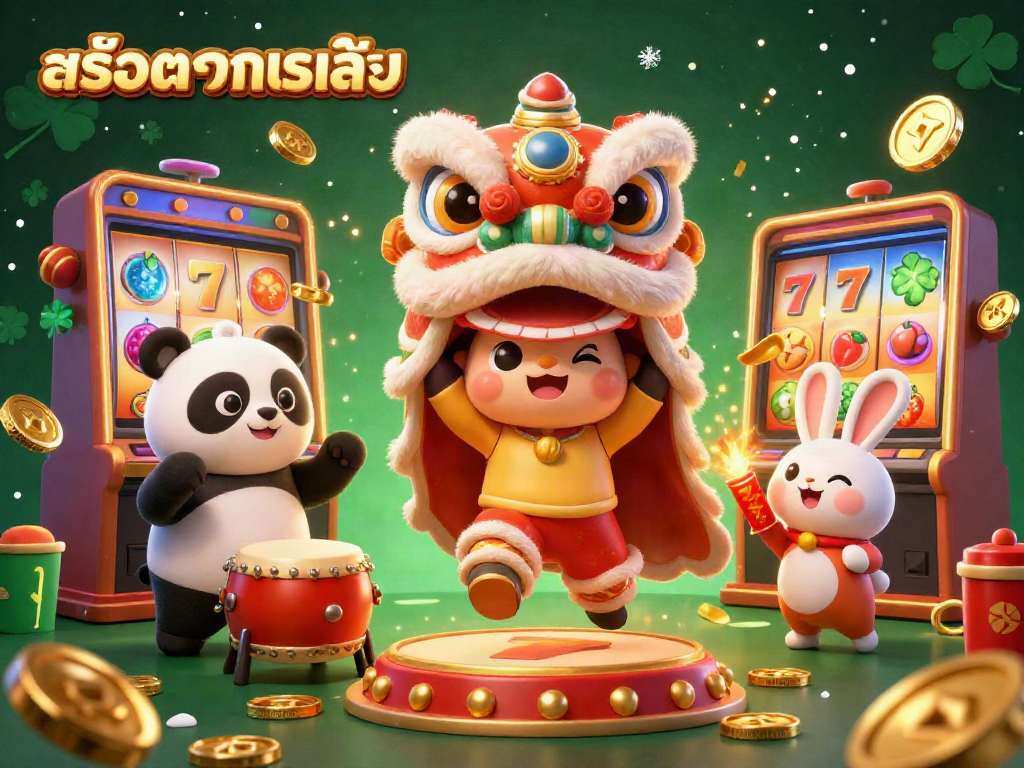 สร้างประสบการณ์สล็อตทดลองเล่นแบบสนุกสนานด้วยภาพที่มีสิงโตเต้นรำและตัวละครน่ารัก
