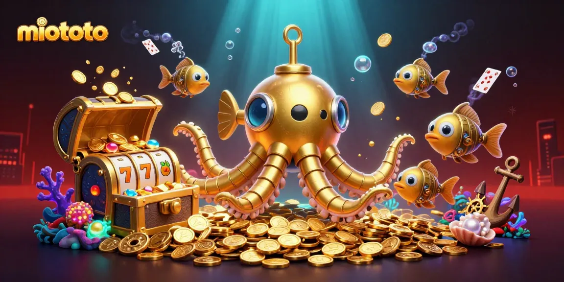 Keep winning with miototo slots as the golden kraken submarine explores treasure.
