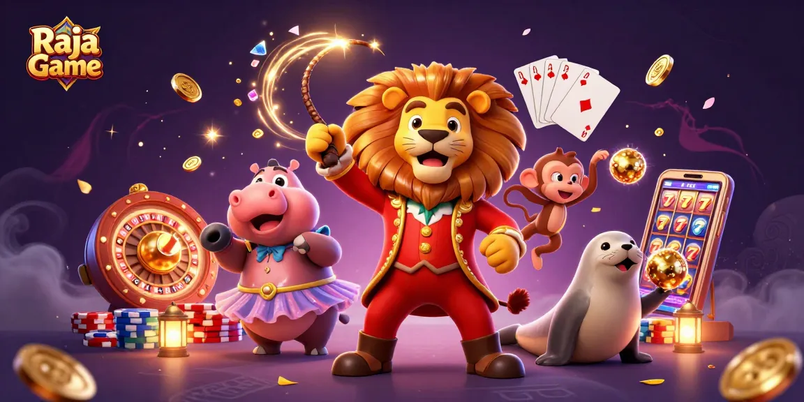 Experience thrilling gameplay at Raja Game with vibrant casino characters and dynamic gaming elements.
