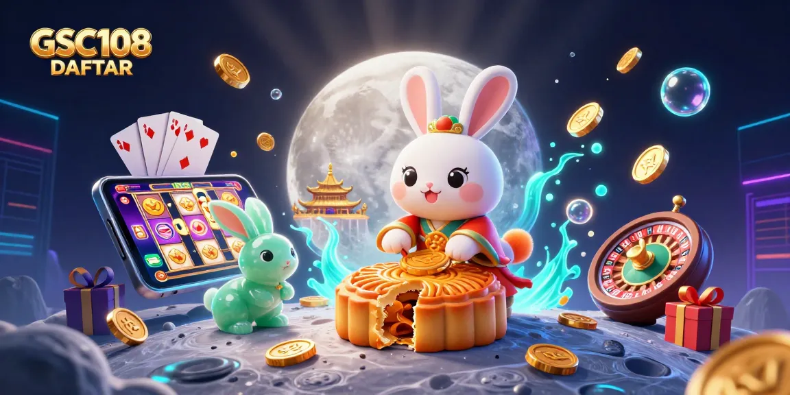 Experience the thrilling excitement of GSC108 DAFTAR through this dynamic casino illustration featuring vibrant characters and gaming elements.