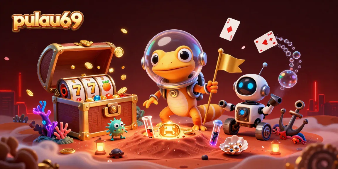 Experience pulau69 with a 3D casino video game scene bursting with excitement and treasure.