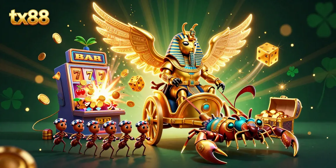 Experience tx88's thrilling gameplay with a vibrant 3D casino scene featuring dynamic elements.