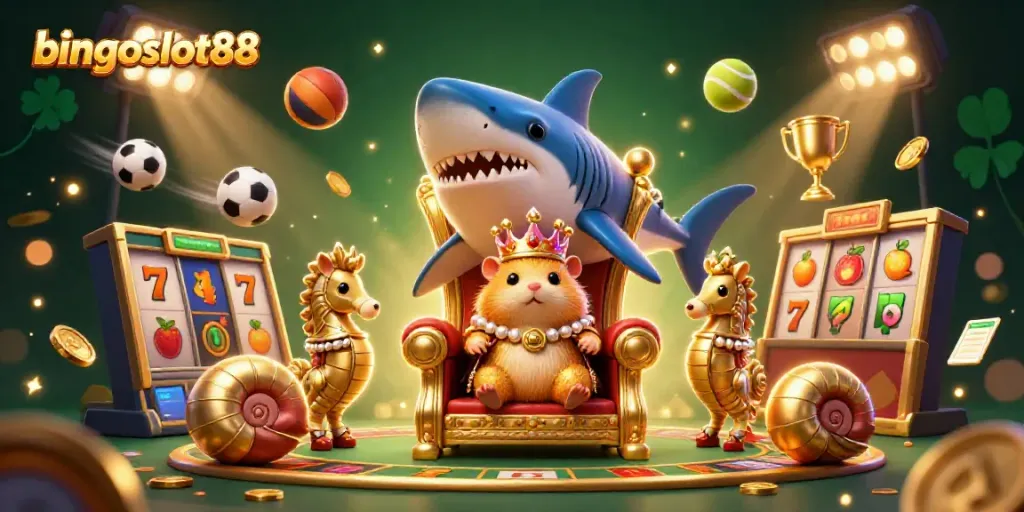 Rasakan keseruan bermain di bingoslot88 dengan ilustrasi bertema kasino yang hidup dan menarik.
