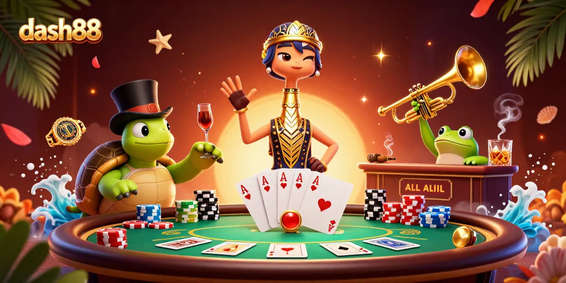 Engage in excitement with dash88 as a 3D cartoon illustration showcases gambling fun with characters at a speakeasy!