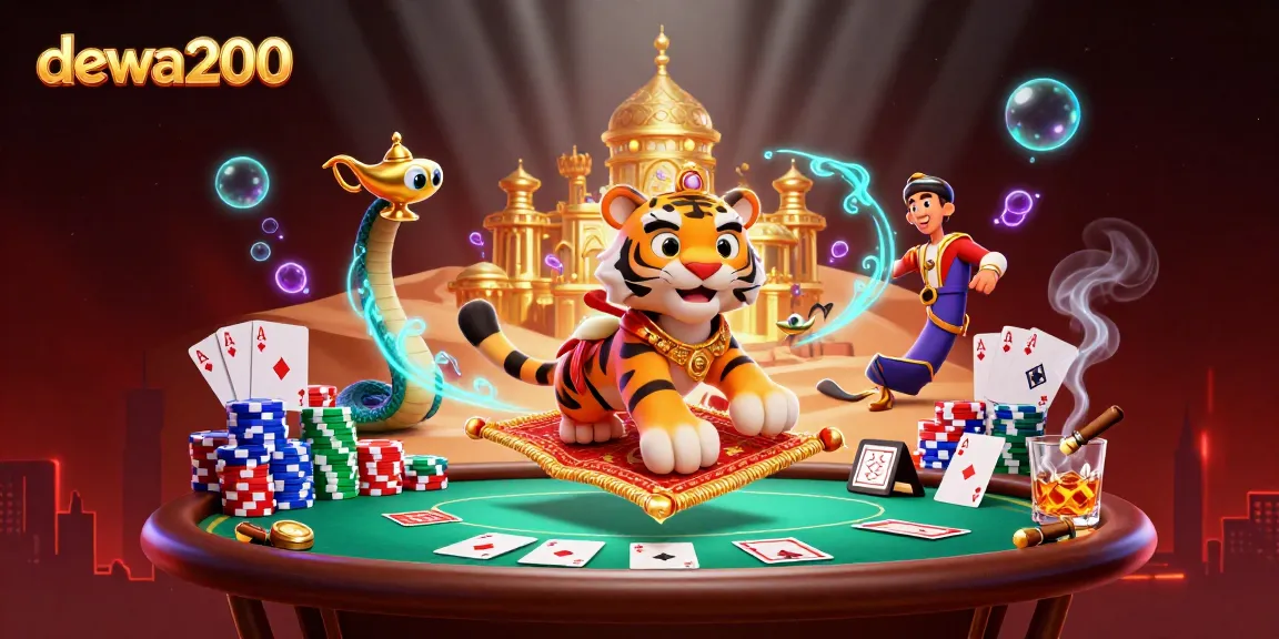 dewa200 mengatasi meja poker dengan tumpukan chip menakjubkan dan karakter menyerupai Sultan.