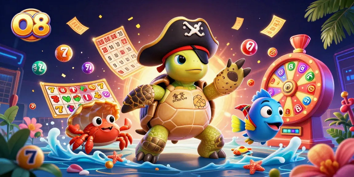 Engage in thrilling gaming moments with O8's vibrant slot adventure featuring pirate characters.