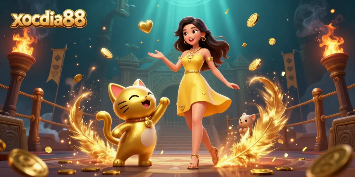 Xocdia88 engages players with a vibrant 3D scene of gaming excitement and lucky moments.
