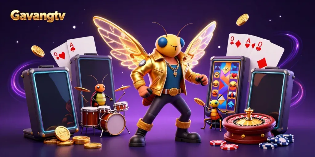 Experience thrilling gaming action with Gavangtv as vibrant characters celebrate casino excitement.