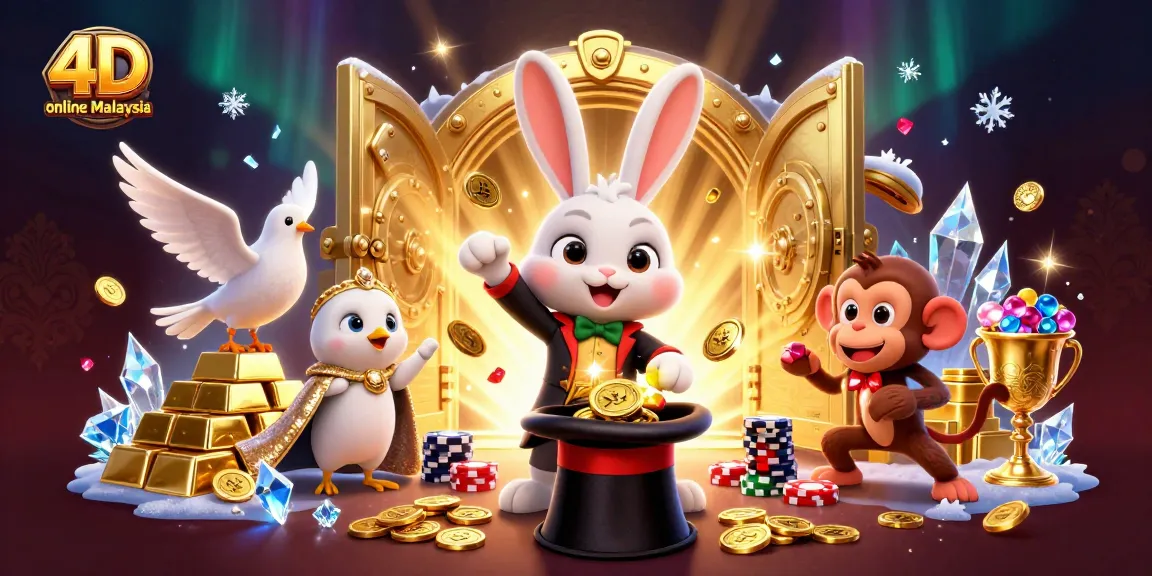 Pull in golden wins at 4D online Malaysia with dazzling casino magic and vibrant characters.
