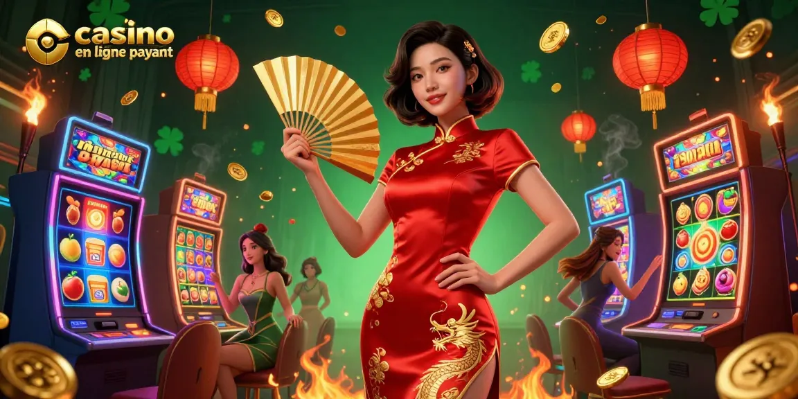 Experience excitement at the casino en ligne le plus payant with vibrant slots and golden elements.