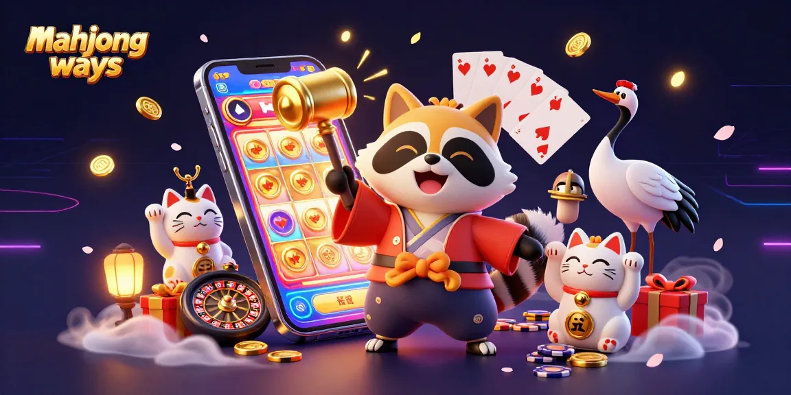 Experience mahjong ways with delightful characters and exciting casino elements in a vibrant 3D illustration.