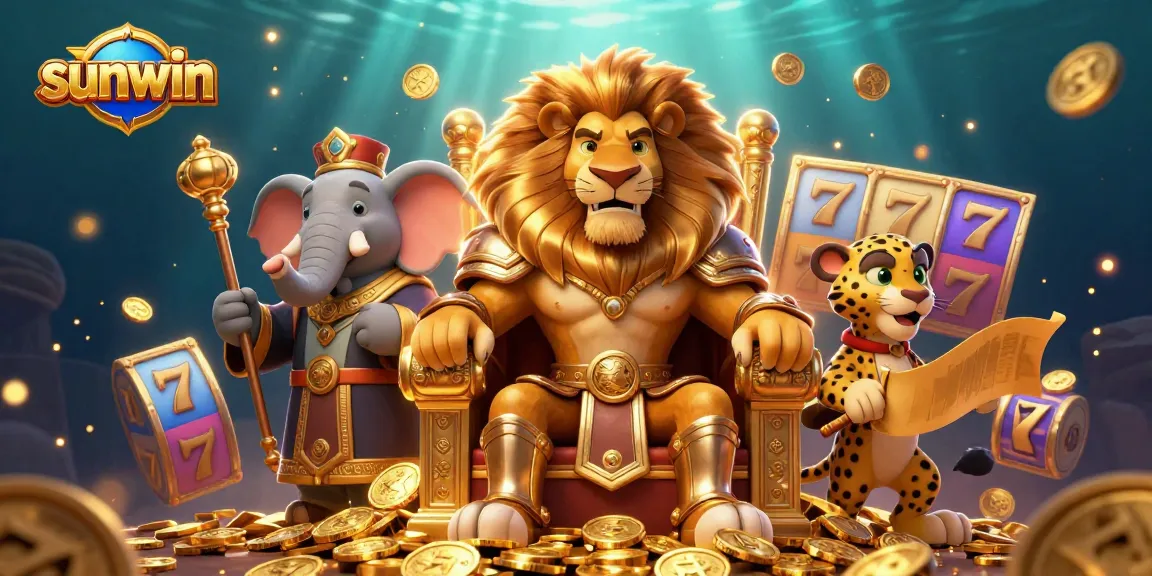 Experience thrilling wins at Sunwin, where a lion king and his advisors present exciting slot games.