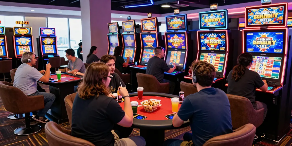 Engaged players enjoying grandbetting live casino experience with vibrant atmosphere and modern design.