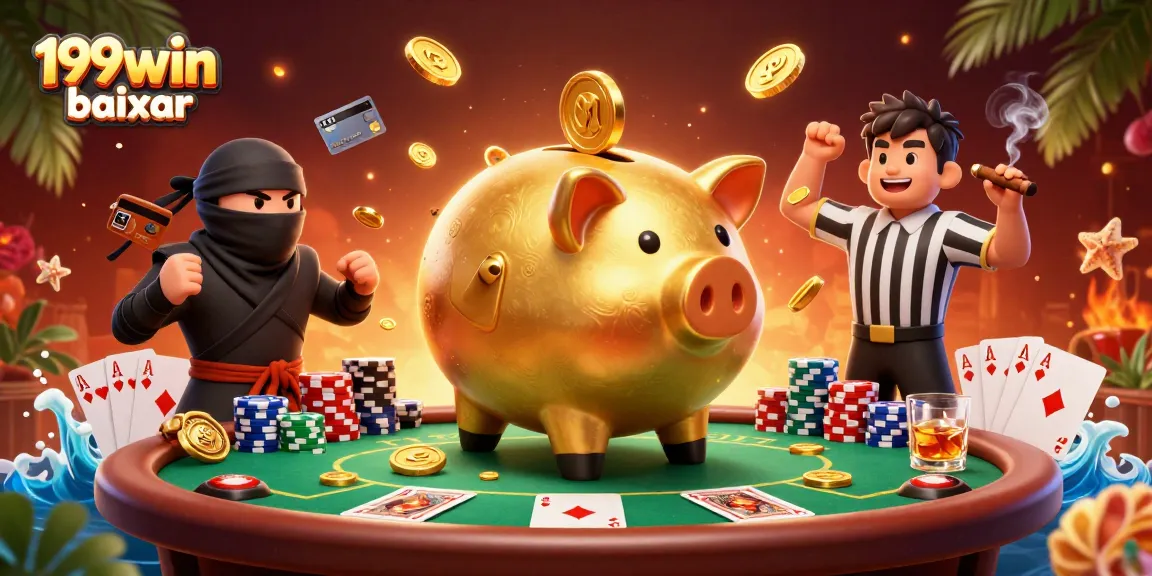 Experience the excitement of 199win baixar with this vibrant, detailed casino scene featuring dynamic gaming elements.