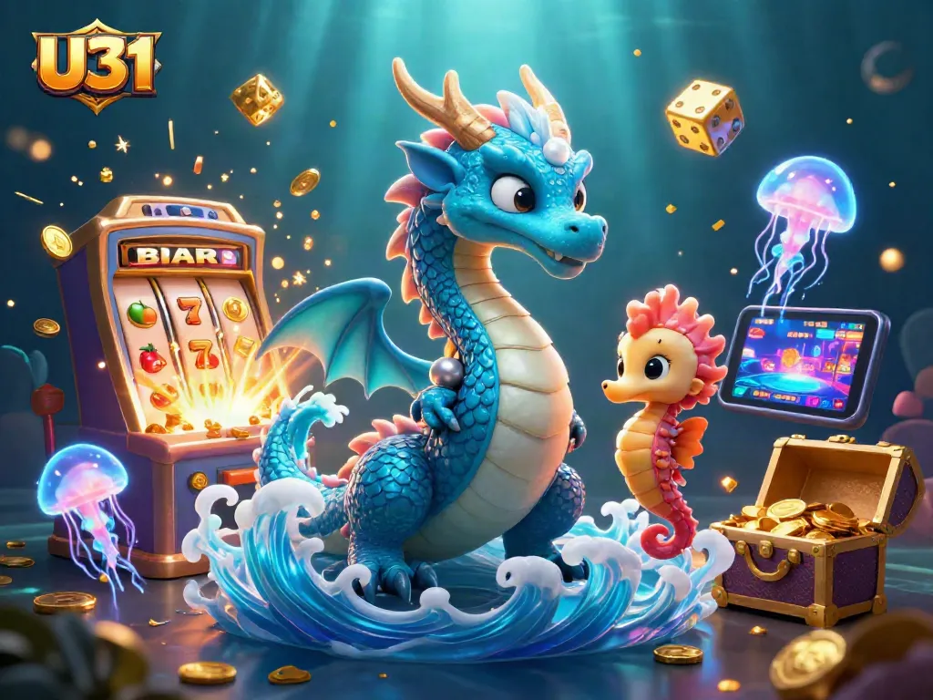 Experience thrilling wins at U31 with a vibrant underwater casino scene filled with exciting game elements.