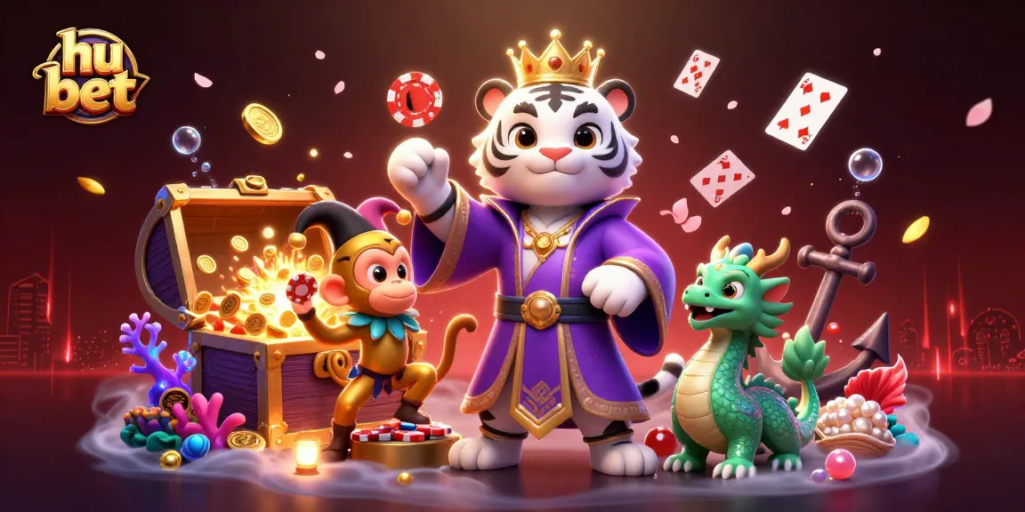 Join the exciting world of hu bet with a vibrant 3D casino illustration featuring dynamic characters and gaming elements.