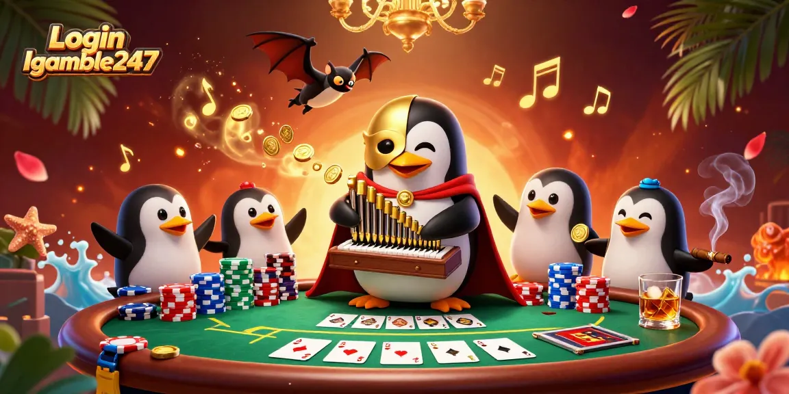Experience thrilling wins at Login Igamble247 with a vibrant 3D casino illustration showcasing excitement.